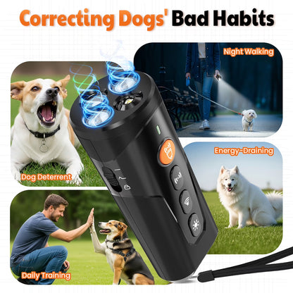 Ultrasonic Bark Control Device, Handheld Dog Deterrent for Behavioral Correction, Non-Invasive Alternative to Shock Collars