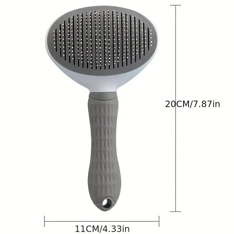 Pet Grooming Deshedding Tool with One-Click Cleaning Mechanism for Dogs and Cats, Hair Removal Comb and Brush, Essential Grooming Supplies