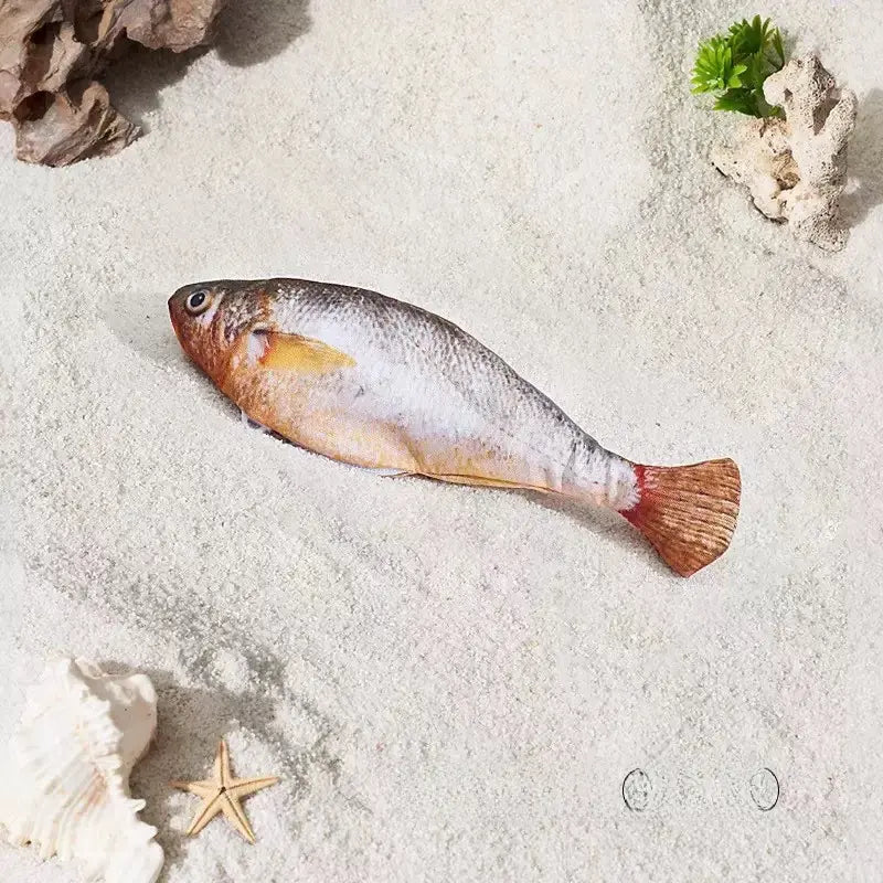 Ultra-Realistic Interactive Cat Toy Set - 3-Pack Flopping Fish with Tap-Activated Flapping Modes, Catnip, and Rechargeable Features - Includes Sardine, Saury, and Yellow Croaker (7.1 Inches)