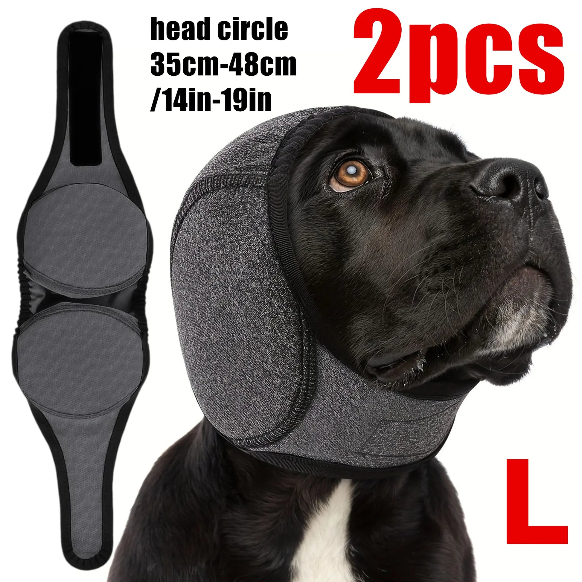 Adjustable Dog Ear Protector Earmuffs - 2 Pack Bandana for Noise Reduction, Hearing Protection & Swimming Comfort