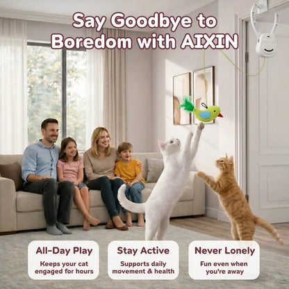 AIXINPET Rechargeable Interactive Cat Teaser - Door-Mounted Fun with Adjustable String & Custom Accessories for Endless Play!