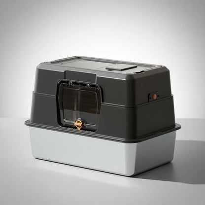 Ultimate Odor-Lock Stainless Steel Cat Litter Box - Dual Entry, Perfect Size for Your Feline Friend - Black Friday Special!