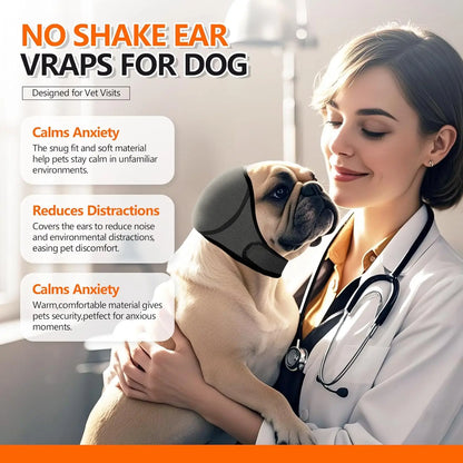 Adjustable Dog Ear Protector Earmuffs - 2 Pack Bandana for Noise Reduction, Hearing Protection & Swimming Comfort