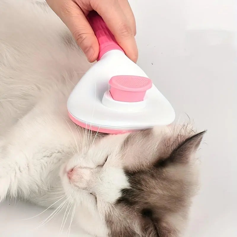 Pet Grooming Deshedding Tool with One-Click Cleaning Mechanism for Dogs and Cats, Hair Removal Comb and Brush, Essential Grooming Supplies