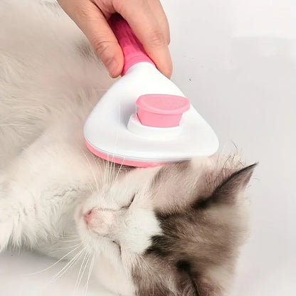 Pet Grooming Deshedding Tool with One-Click Cleaning Mechanism for Dogs and Cats, Hair Removal Comb and Brush, Essential Grooming Supplies