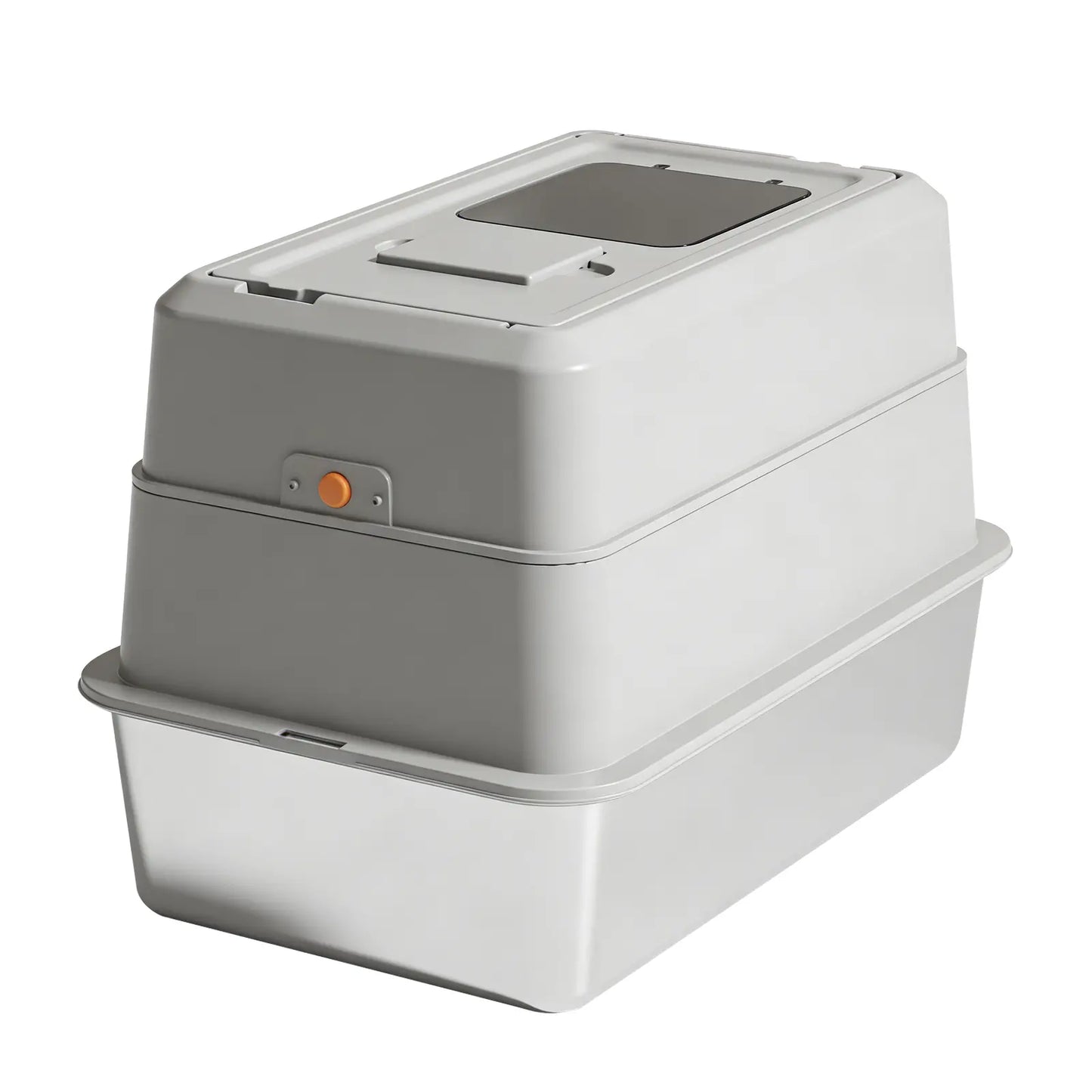 Ultimate Odor-Lock Stainless Steel Cat Litter Box - Dual Entry, Perfect Size for Your Feline Friend - Black Friday Special!