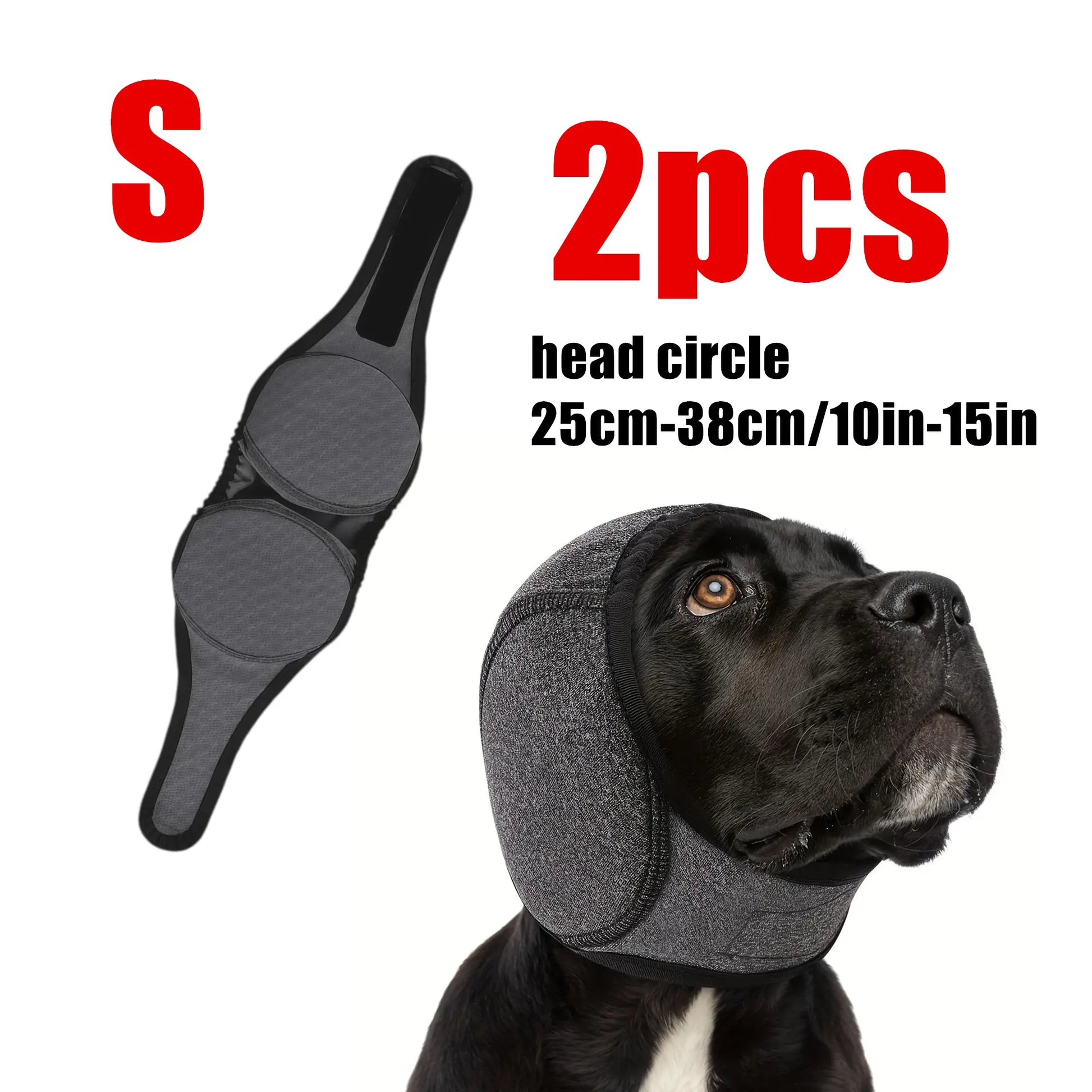 Adjustable Dog Ear Protector Earmuffs - 2 Pack Bandana for Noise Reduction, Hearing Protection & Swimming Comfort