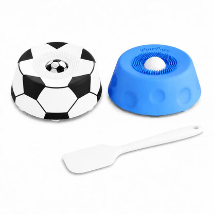Pawpace Soccer Style Multi-Purpose Dog Bowl Set - Includes Free Peanut Butter Spatula, Slow Feeder, Lick Bowl Mat, 8 Suction Cups & No-Mess Liquid Treat Enrichment!