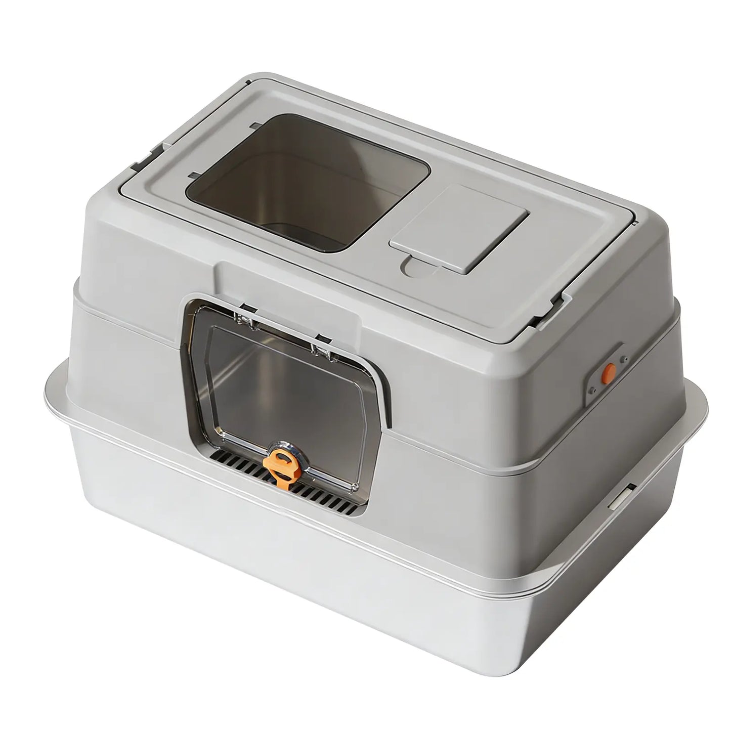 Ultimate Odor-Lock Stainless Steel Cat Litter Box - Dual Entry, Perfect Size for Your Feline Friend - Black Friday Special!