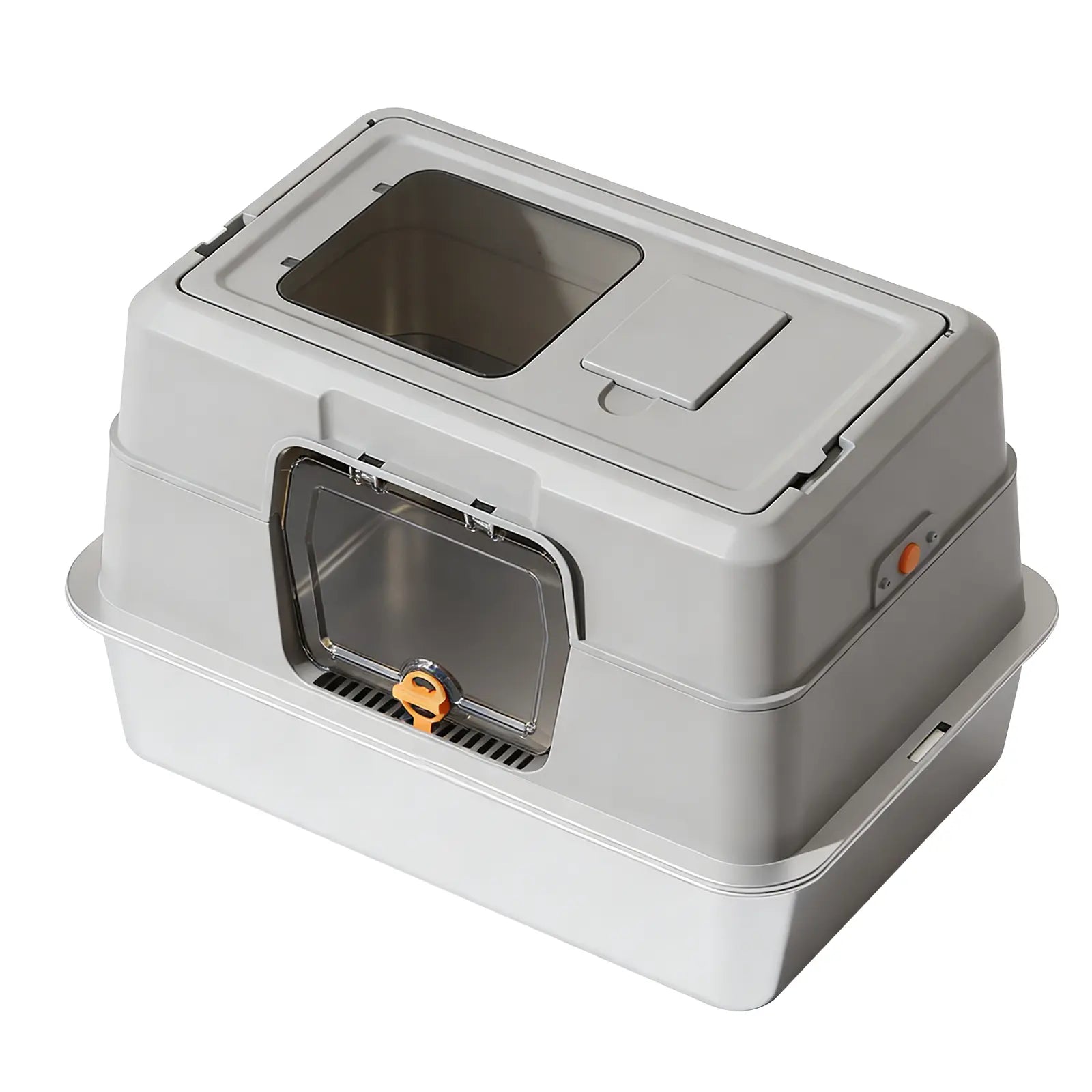 Ultimate Odor-Lock Stainless Steel Cat Litter Box - Dual Entry, Perfect Size for Your Feline Friend - Black Friday Special!