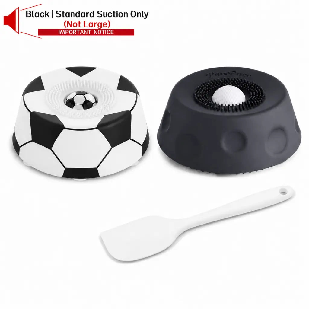Pawpace Soccer Style Multi-Purpose Dog Bowl Set - Includes Free Peanut Butter Spatula, Slow Feeder, Lick Bowl Mat, 8 Suction Cups & No-Mess Liquid Treat Enrichment!