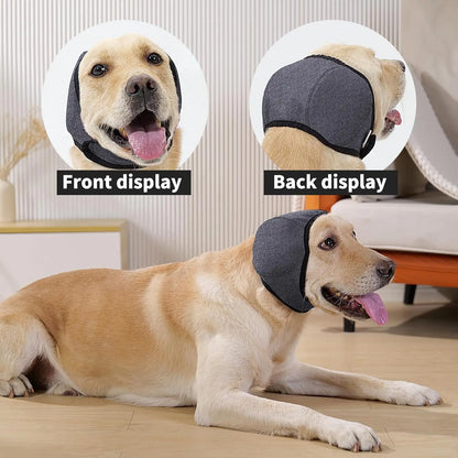Adjustable Dog Ear Protector Earmuffs - 2 Pack Bandana for Noise Reduction, Hearing Protection & Swimming Comfort