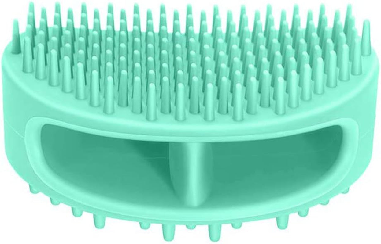 Professional Pet Grooming Brush Set for Dogs and Cats - Soft Silicone Bath and Massage Brush for All Coat Types - Teal