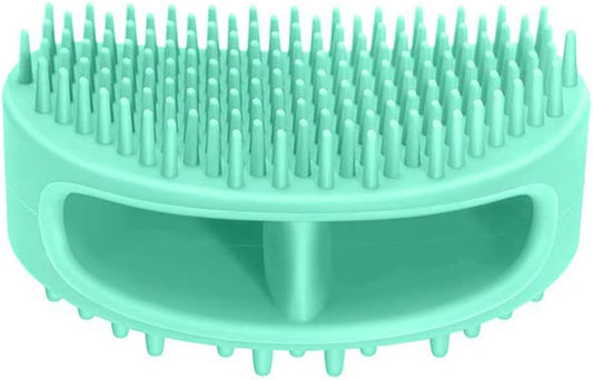 Professional Pet Grooming Brush Set for Dogs and Cats - Soft Silicone Bath and Massage Brush for All Coat Types - Teal