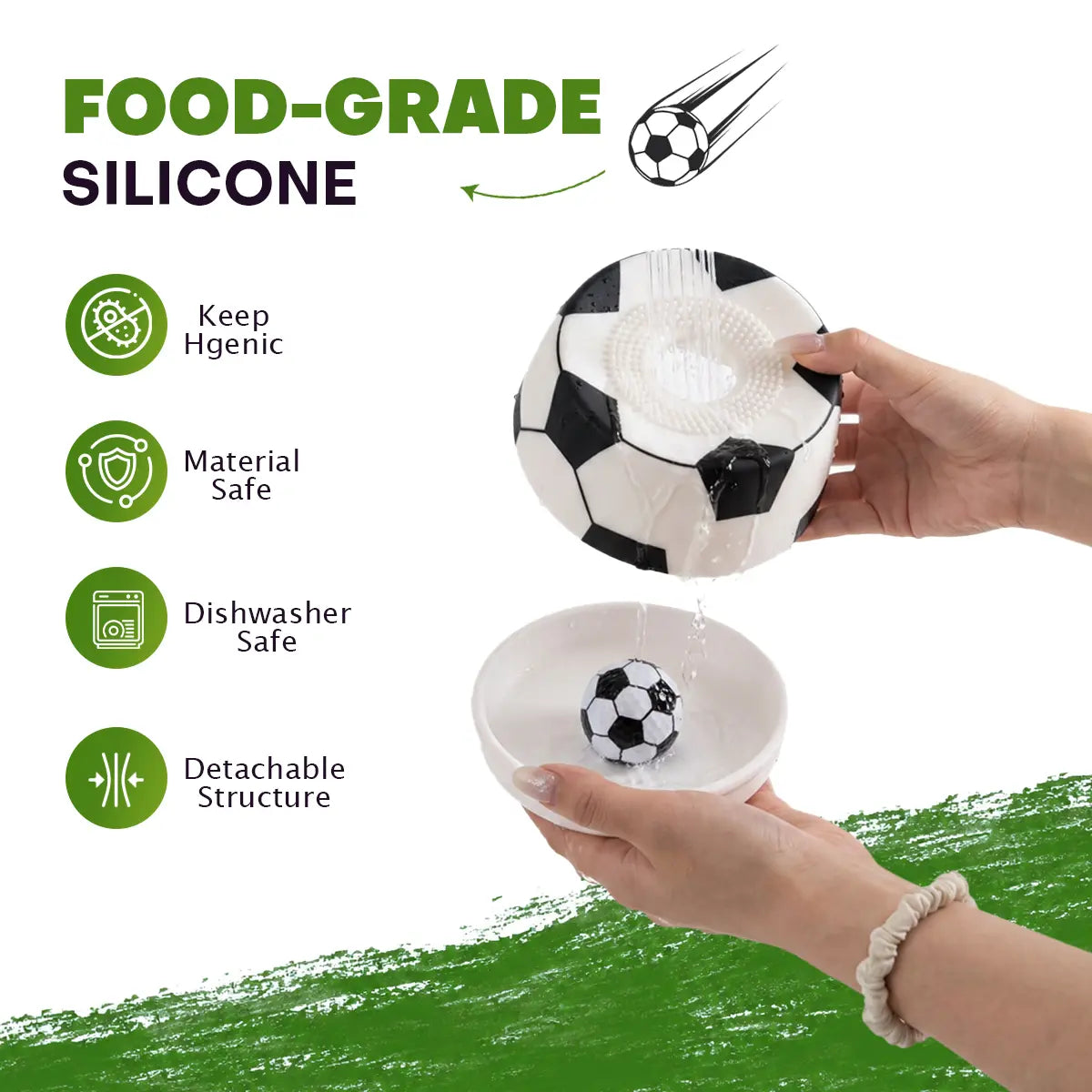 Pawpace Soccer Style Multi-Purpose Dog Bowl Set - Includes Free Peanut Butter Spatula, Slow Feeder, Lick Bowl Mat, 8 Suction Cups & No-Mess Liquid Treat Enrichment!