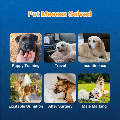 Honeycare Disposable Dog Diapers for Male and Female - Puppy Training Wraps with Stretchy Fabric, 360-Degree Leak-Proof Design, Super Absorbent and Breathable Material, Wetness Indicator, and Adjustable Suspenders for Effective Toilet Training