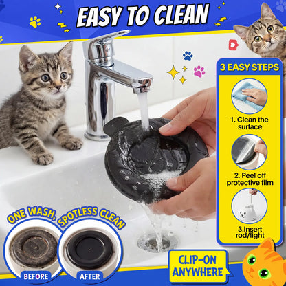 Interactive Automatic Feather Cat Toy for Indoor Use - USB Rechargeable, 360° Rotating, Sensor-Activated Puzzle Toy with Suction Cup Base