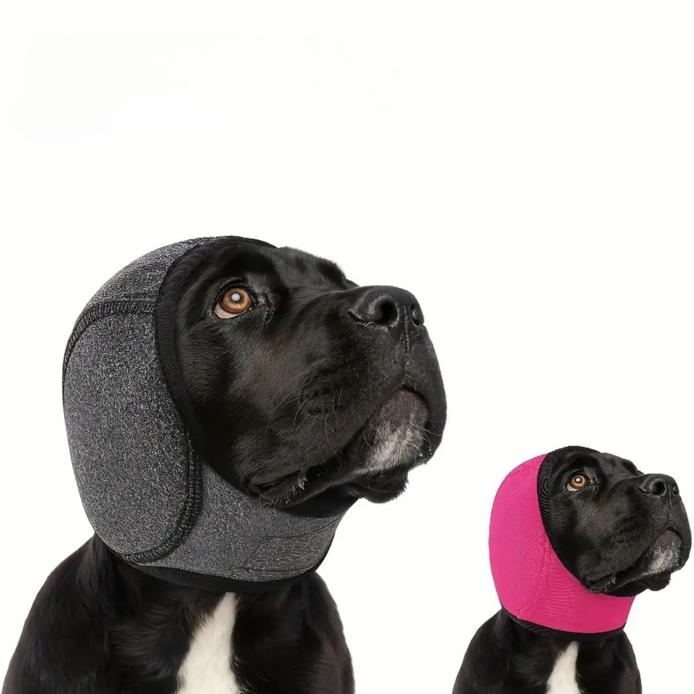 Adjustable Dog Ear Protector Earmuffs - 2 Pack Bandana for Noise Reduction, Hearing Protection & Swimming Comfort