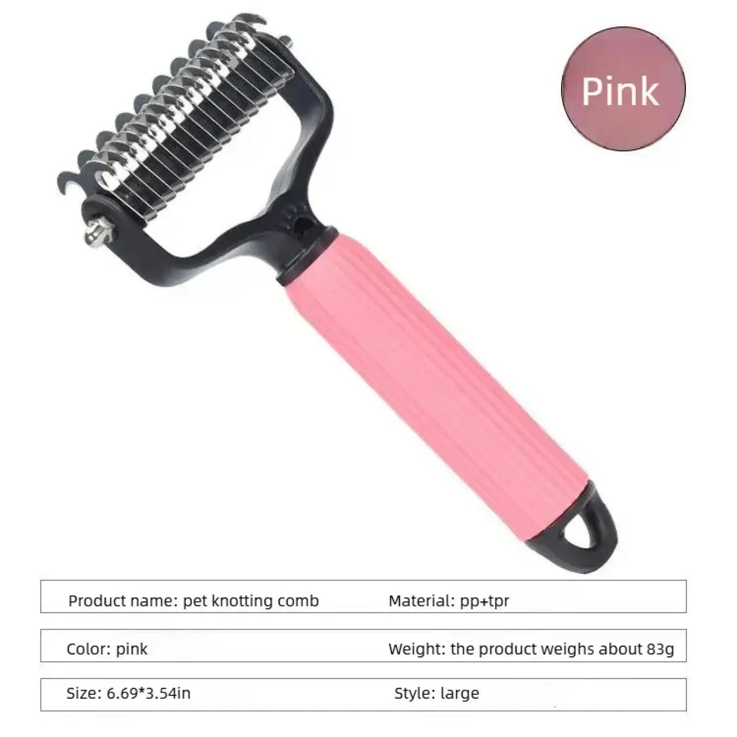 Ultimate Pet Grooming Tool - Double-Sided Stainless Steel Detangling Comb for Dogs | Effortless Shedding Removal & Matted Hair Tamer | Essential Daily Coat Care Supplies