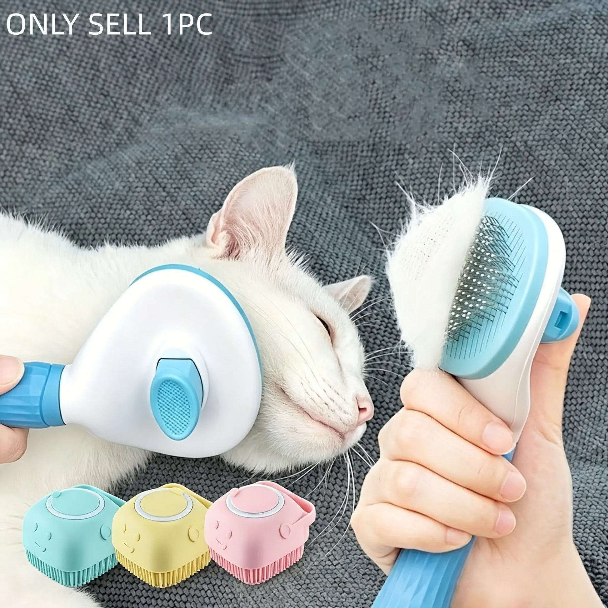 Pet Grooming Deshedding Tool with One-Click Cleaning Mechanism for Dogs and Cats, Hair Removal Comb and Brush, Essential Grooming Supplies