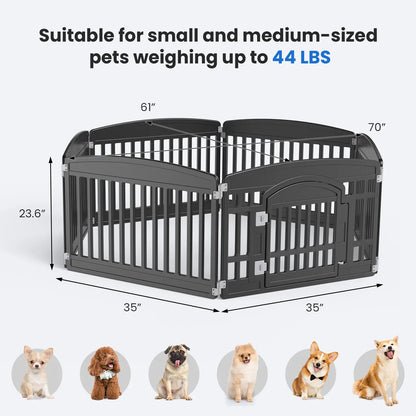 Summer Sale: Portable Plastic Pet Playpen - Durable Puppy Exercise Pen with Lockable Gate and Non-Slip Base for Indoor and Outdoor Use