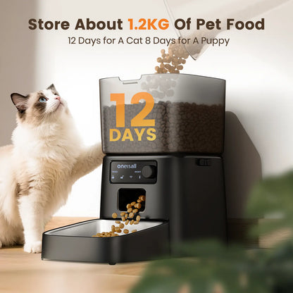 Oneisall 3.5L Smart Pet Feeder - Automatic Timed Food Dispenser for Cats, Dogs & Small Pets