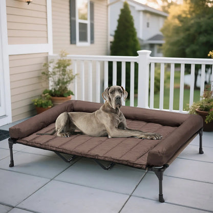 VEEHOO Orthopedic Elevated Pet Bed - Joint Support and Anxiety Relief Dog Couch with Soft Bolster Cushion for Healthy Sleep, Breathable Mesh, and Washable Cover