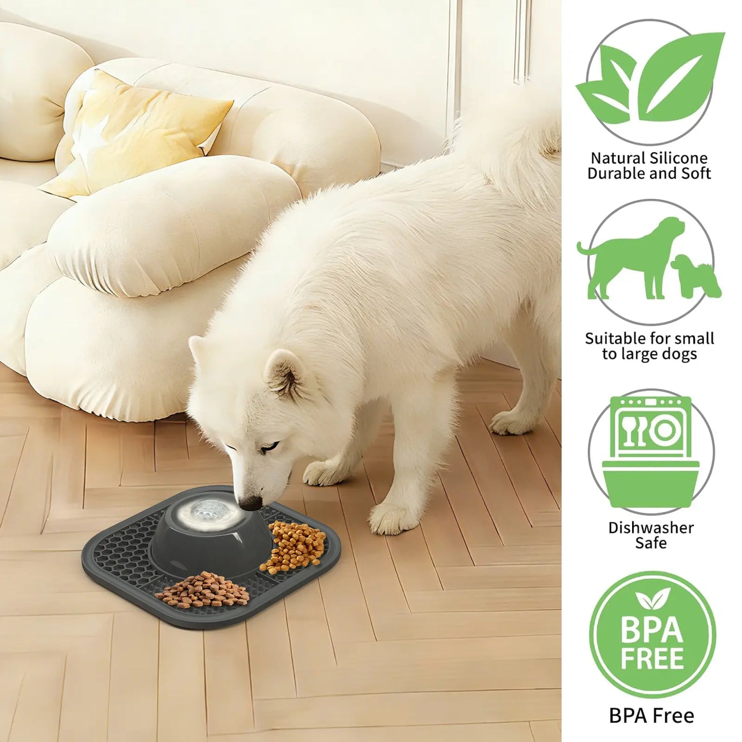 Pawlove Slow Feeder Dog Bowl - Entertaining Anti-Slip Lick Bowl for Bone Broth & Yogurt - Ideal for All Breeds - Perfect Post-Op Nutrition & Dietary Supplement!