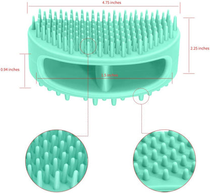 Professional Pet Grooming Brush Set for Dogs and Cats - Soft Silicone Bath and Massage Brush for All Coat Types - Teal