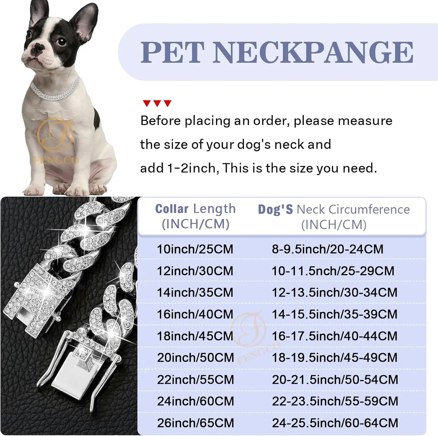 Luxury Diamond Cuban Link Dog Collar - 13mm Wide Silver Chain Necklace for Small to Large Dogs & Cats (16 Inch)