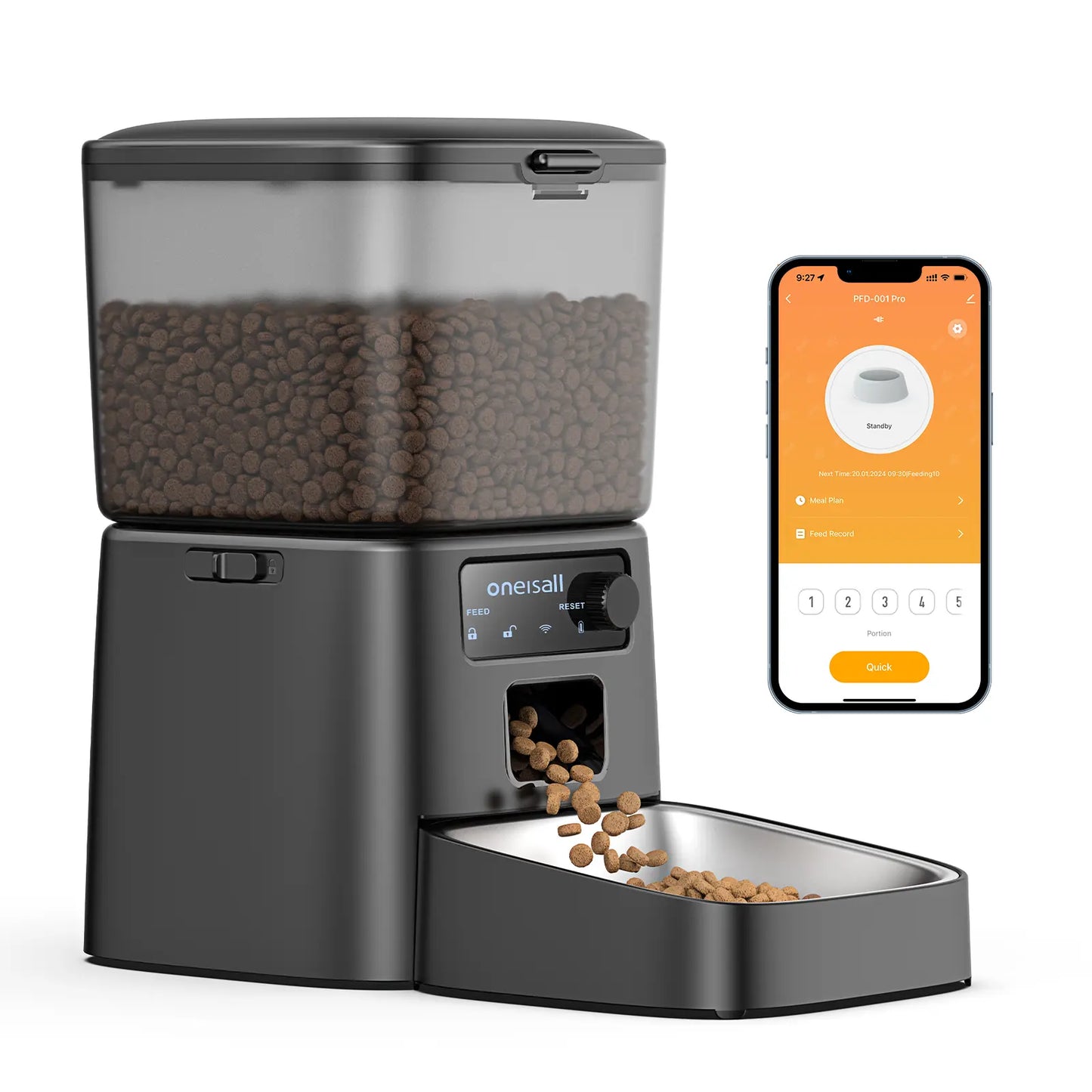 Oneisall 3.5L Smart Pet Feeder - Automatic Timed Food Dispenser for Cats, Dogs & Small Pets