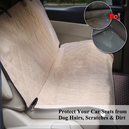 Premium Dog Seat Cover for Backseat Protection - Anti-Slip Bench Protector for Cars, SUVs, and Trucks - Heather Khaki, 46" L x 52" W