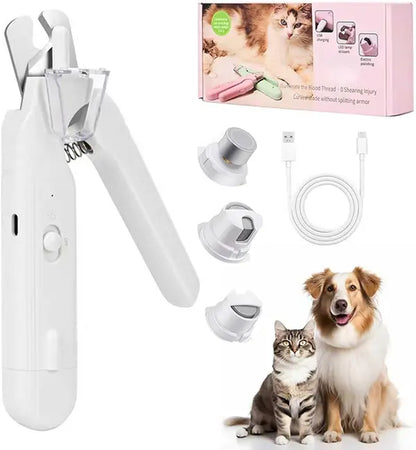 Petlovers 2-In-1 Rechargeable Nail Clipper and Grinder for Dogs and Cats - Ultra Quiet Electric Trimmer for All Sizes