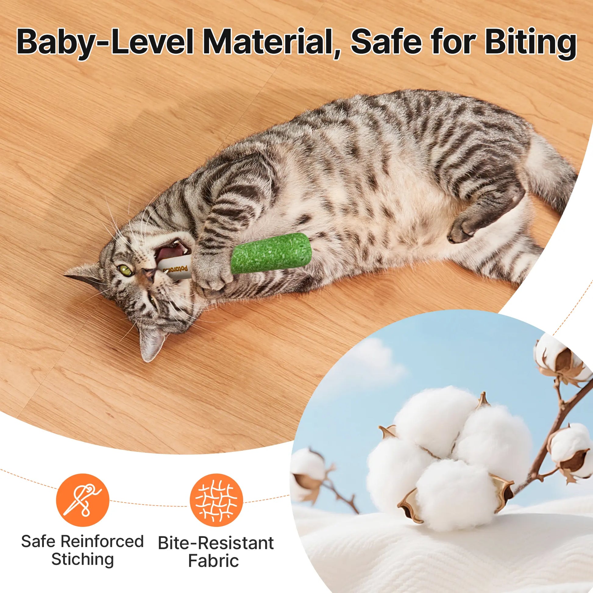 Potaroma Premium Natural Silvervine Cat Toys – Safe Interactive Chew Kicker for Indoor Cats and Kittens – Alleviates Boredom and Stress