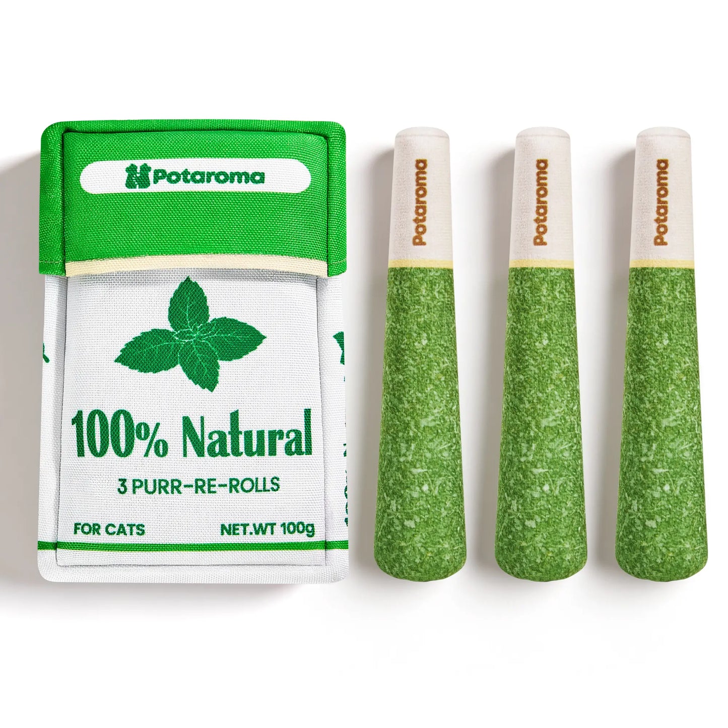 Potaroma Premium Natural Silvervine Cat Toys – Safe Interactive Chew Kicker for Indoor Cats and Kittens – Alleviates Boredom and Stress