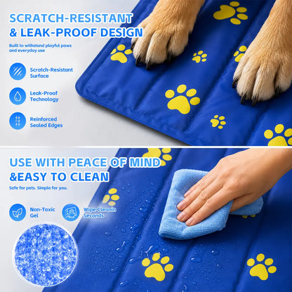 Non-Toxic Self-Cooling Gel Pet Mat for Dogs & Cats - Easy to Clean and Perfect for a Cool Sleep!