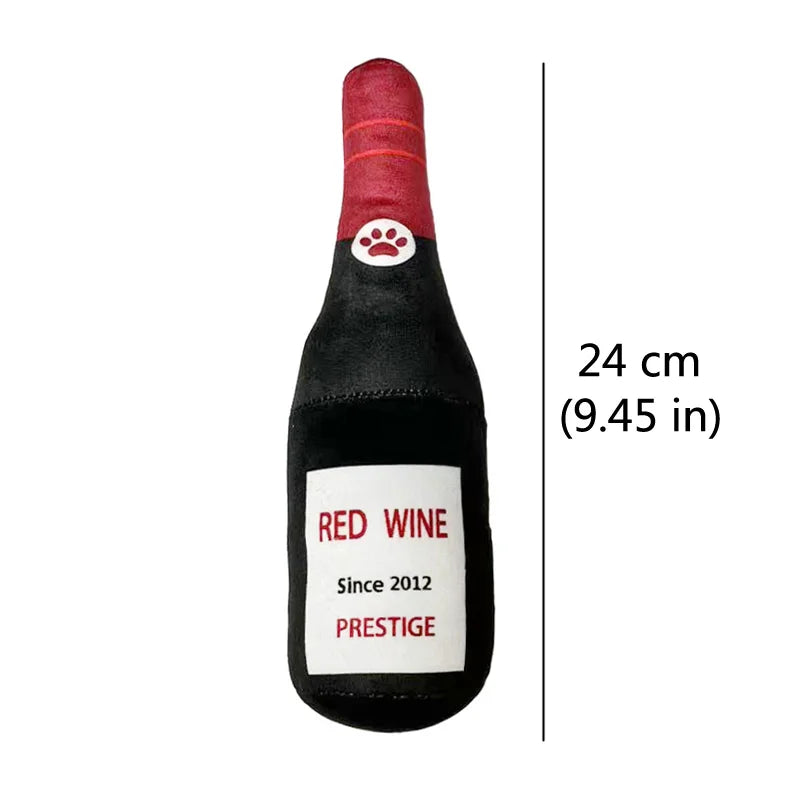 Plush Interactive Dog Toys - Beer Bottle Shape for Small and Large Dogs, Squeaky Sound, Dental Chew, and Play Supplies