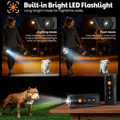 Ultrasonic Bark Control Device, Handheld Dog Deterrent for Behavioral Correction, Non-Invasive Alternative to Shock Collars