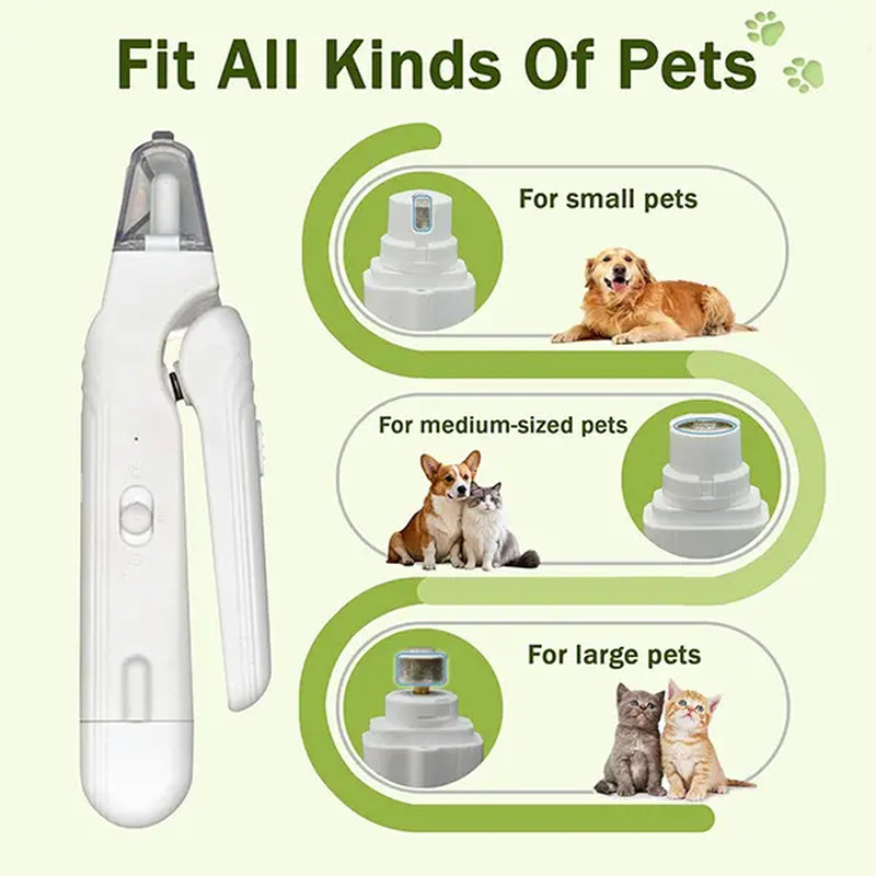 Petlovers 2-In-1 Rechargeable Nail Clipper and Grinder for Dogs and Cats - Ultra Quiet Electric Trimmer for All Sizes