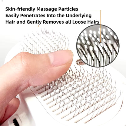 3-in-1 Electric Pet Grooming Brush with Steam Spray, Massage Function, and Anti-Tangle Design for Dogs and Cats