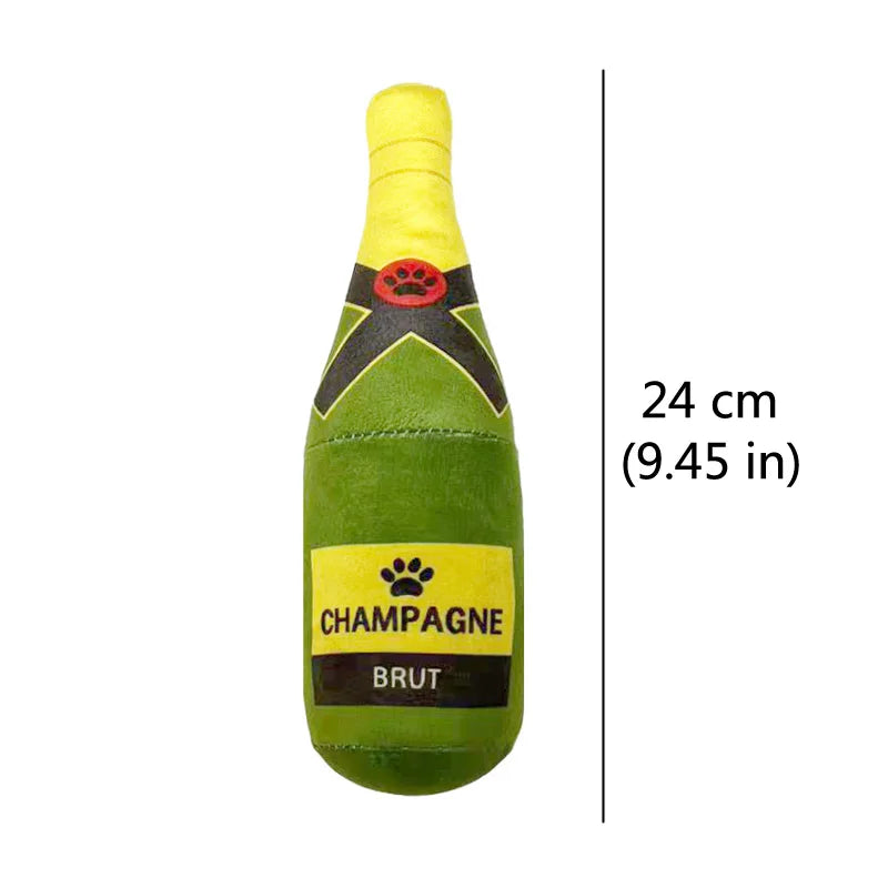 Plush Interactive Dog Toys - Beer Bottle Shape for Small and Large Dogs, Squeaky Sound, Dental Chew, and Play Supplies