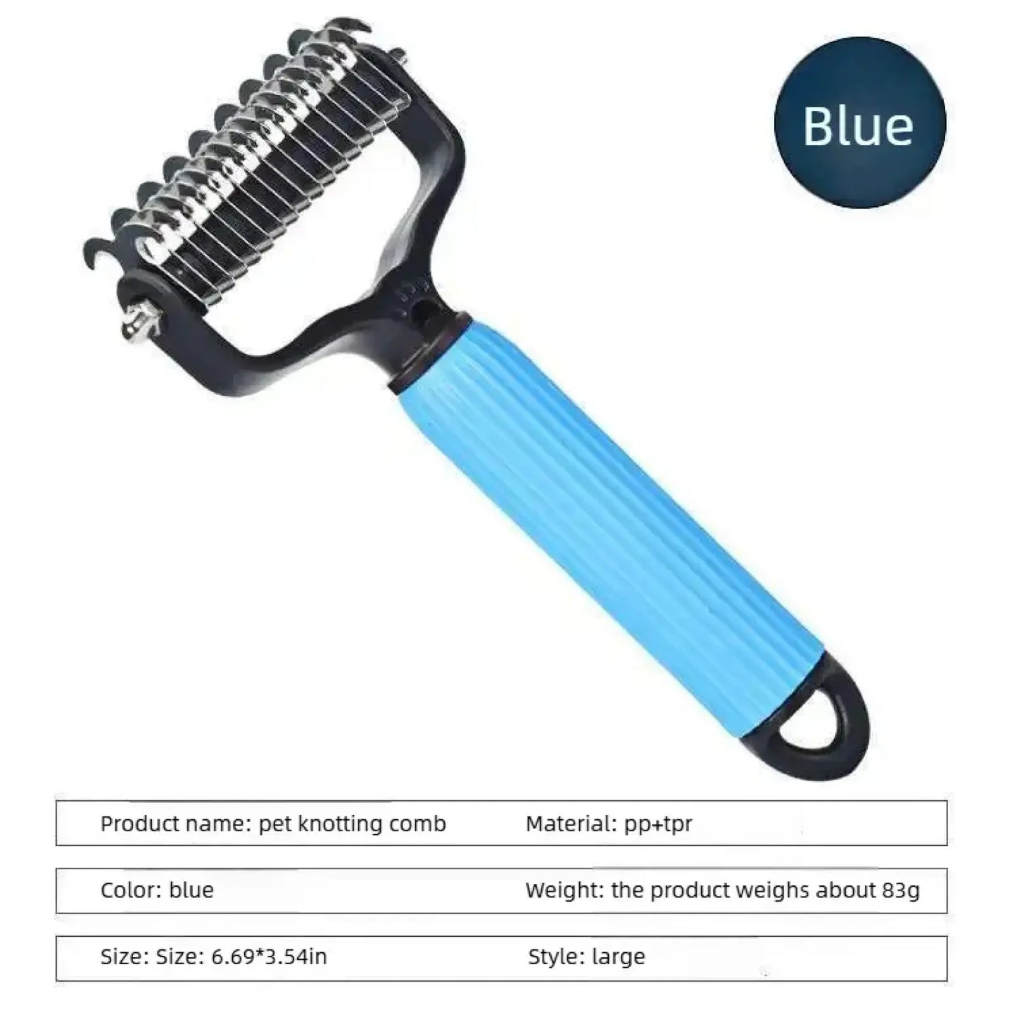 Ultimate Pet Grooming Tool - Double-Sided Stainless Steel Detangling Comb for Dogs | Effortless Shedding Removal & Matted Hair Tamer | Essential Daily Coat Care Supplies