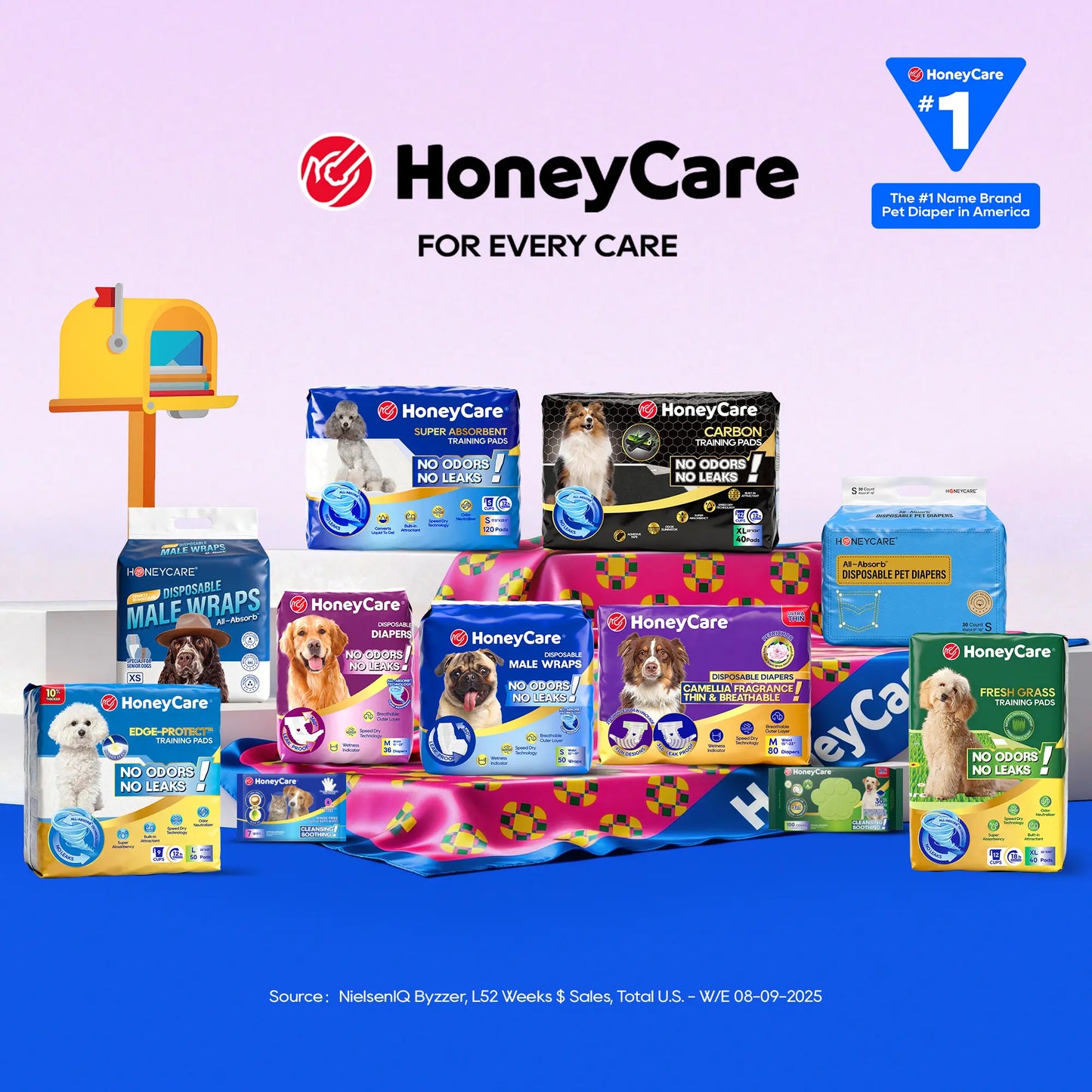 Honeycare Disposable Dog Diapers for Male and Female - Puppy Training Wraps with Stretchy Fabric, 360-Degree Leak-Proof Design, Super Absorbent and Breathable Material, Wetness Indicator, and Adjustable Suspenders for Effective Toilet Training