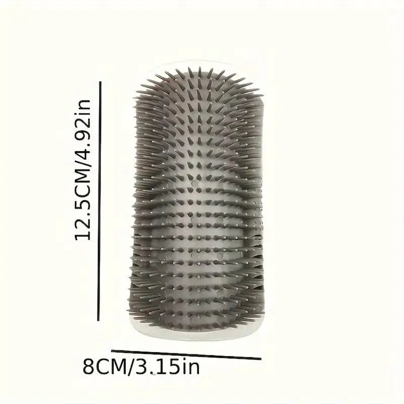Cat Corner Grooming Brush - Soft Massage Self-Grooming Tool for Cats and Dogs, Interactive Home Entertainment Accessory