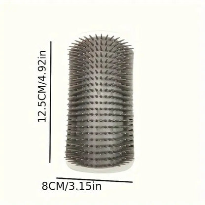 Cat Corner Grooming Brush - Soft Massage Self-Grooming Tool for Cats and Dogs, Interactive Home Entertainment Accessory