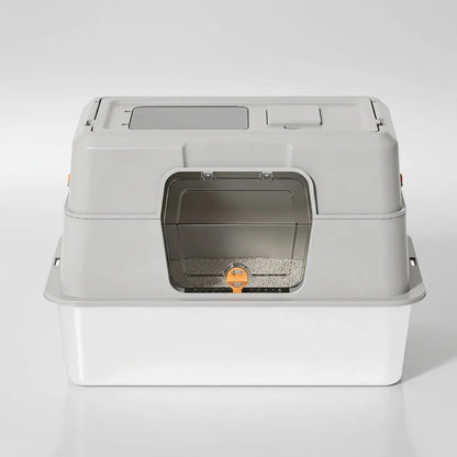 Ultimate Odor-Lock Stainless Steel Cat Litter Box - Dual Entry, Perfect Size for Your Feline Friend - Black Friday Special!