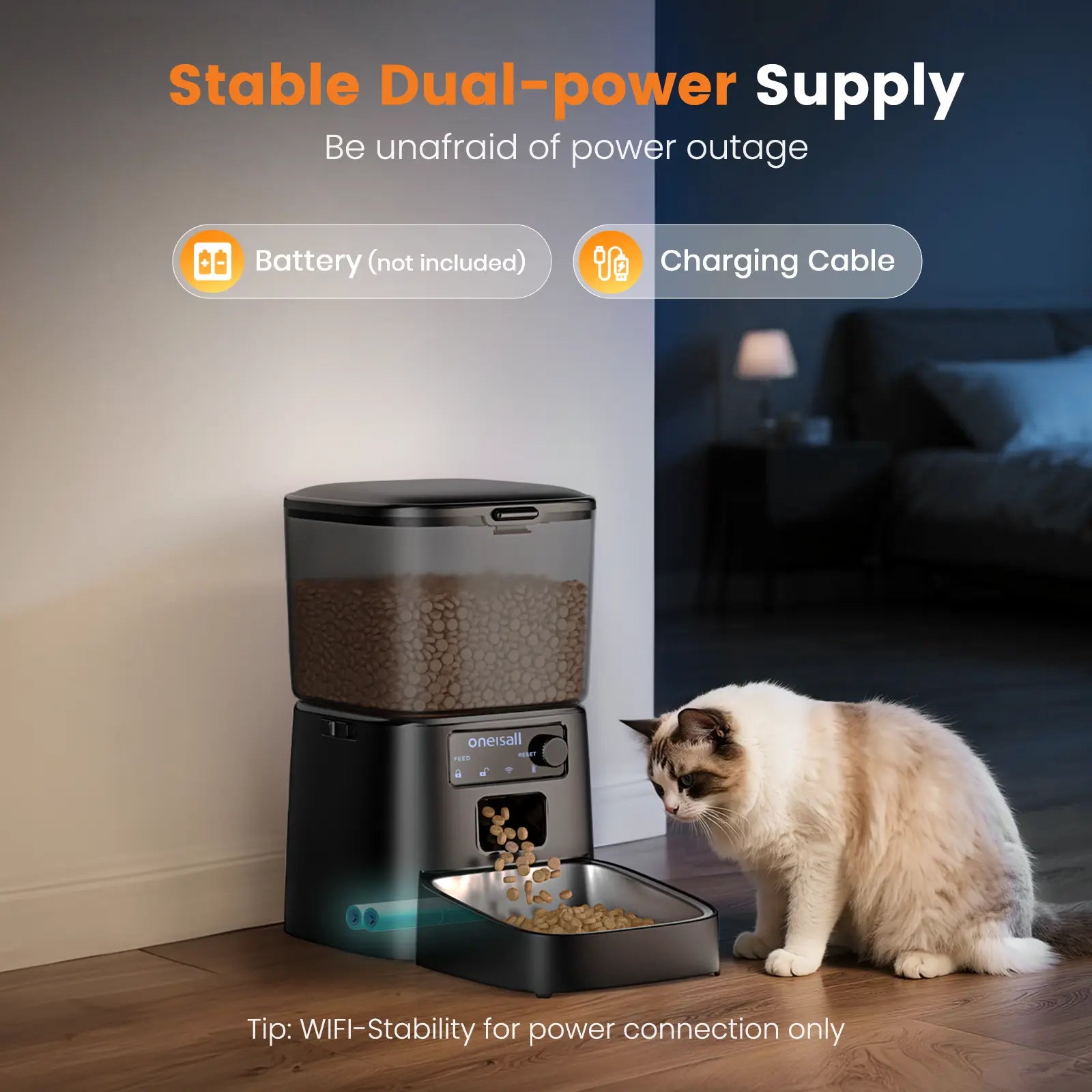 Oneisall 3.5L Smart Pet Feeder - Automatic Timed Food Dispenser for Cats, Dogs & Small Pets