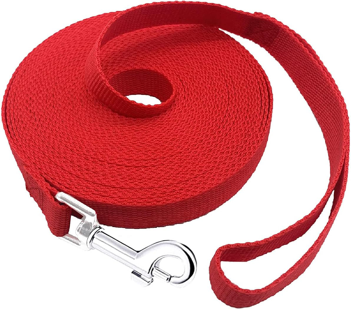 Long Dog Leash for Obedience and Recall Training - Available in 15FT, 20FT, 30FT, 40FT, and 50FT for Small to Medium Dogs - Ideal for Camping, Training, Play, or Backyard Use (15FT, Red)