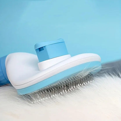 Pet Grooming Deshedding Tool with One-Click Cleaning Mechanism for Dogs and Cats, Hair Removal Comb and Brush, Essential Grooming Supplies