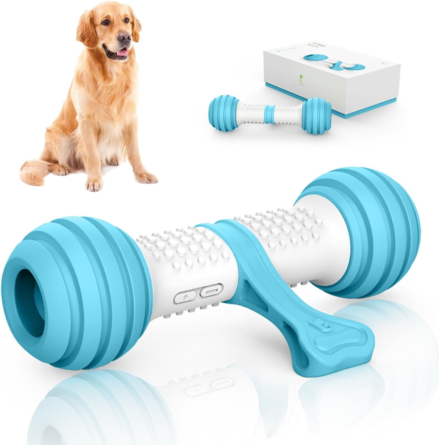 Interactive Automatic Dog Toys - Rechargeable USB Electronic Dog Bones Made from Safe and Durable Materials (Blue)
